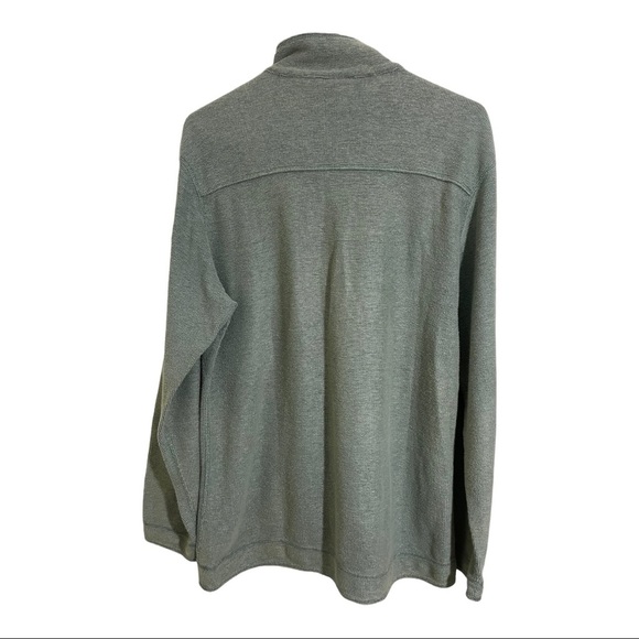 Indigo Palms mens Revesible half zip tencel cotton sweater light green Medium - Picture 3 of 8